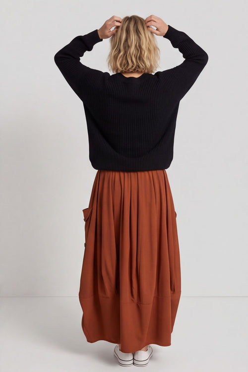 Lavone Cotton Skirt Burnt Orange – image 3 of 6