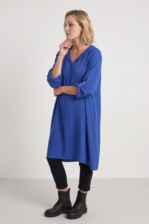 Viviette Hooded Tunic Cobalt – image 3 of 4