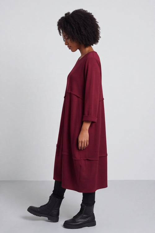 Minnie Seam Detail Cotton Tunic Wine – image 3 of 6