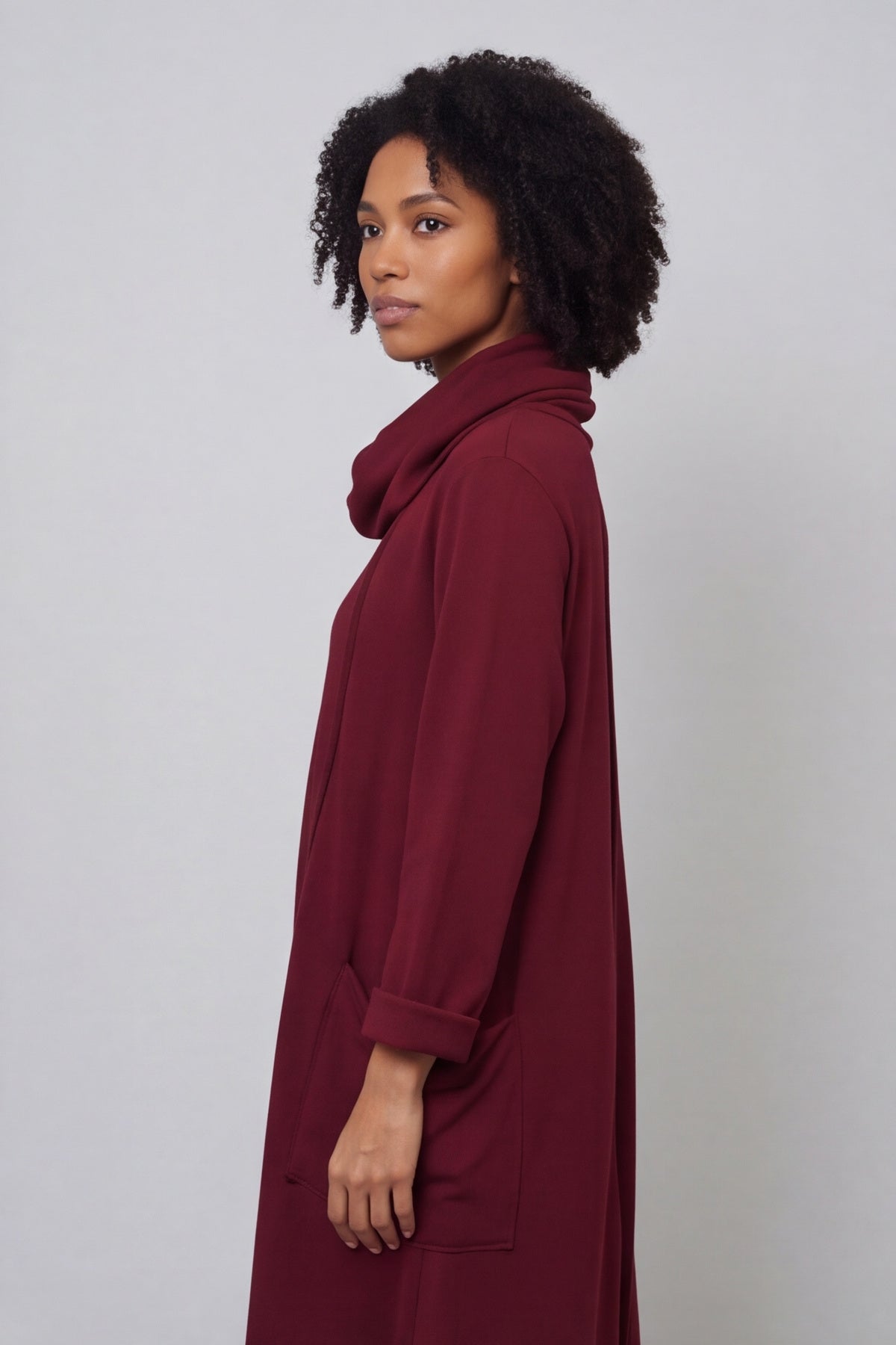 Maris Snood Cotton Dress Wine – image 3 of 4