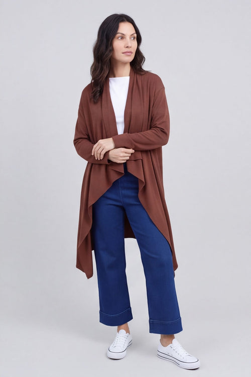 Regan Waterfall Cardigan Nutmeg – image 3 of 6