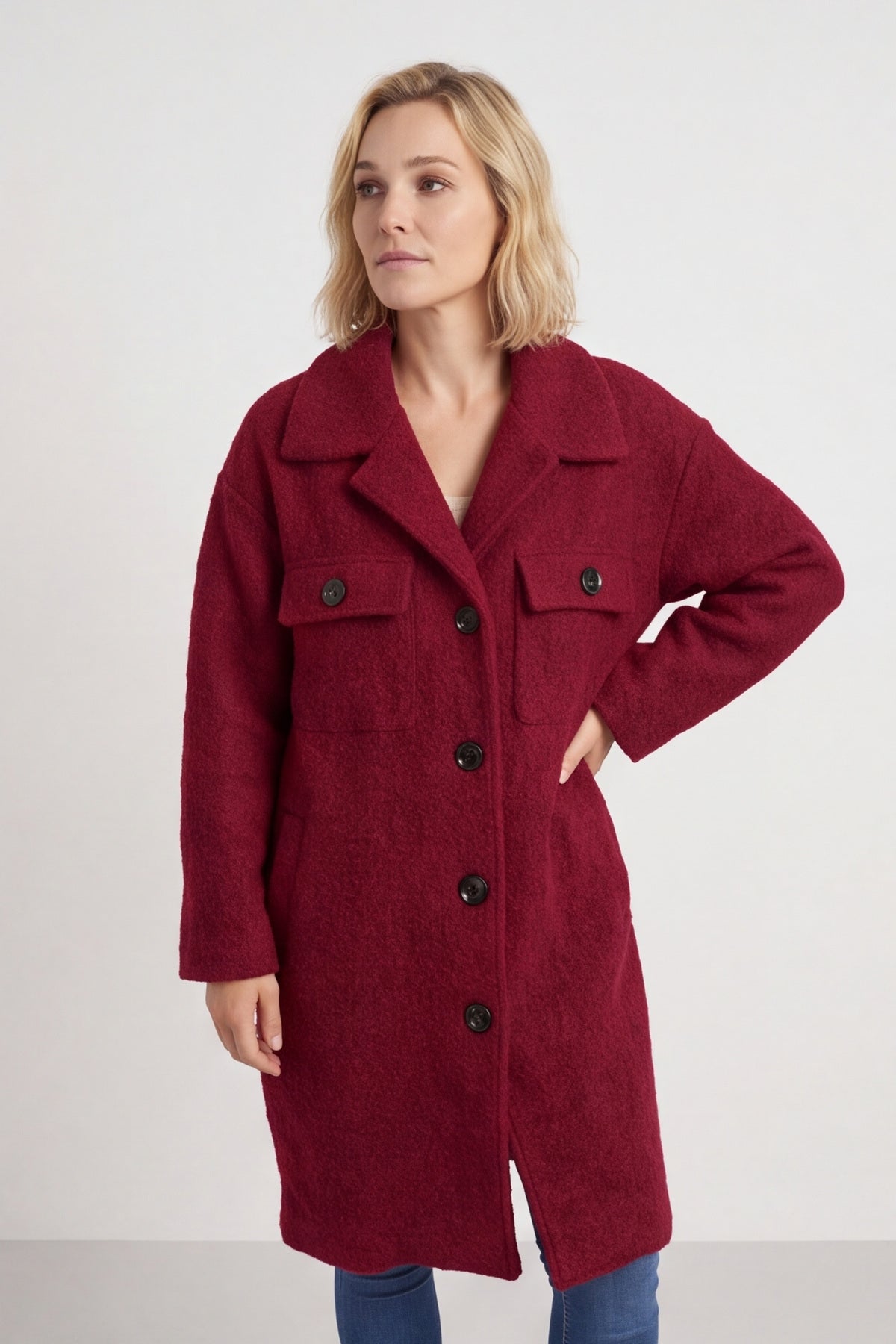 Chrysanta Coat Wine – image 3 of 6