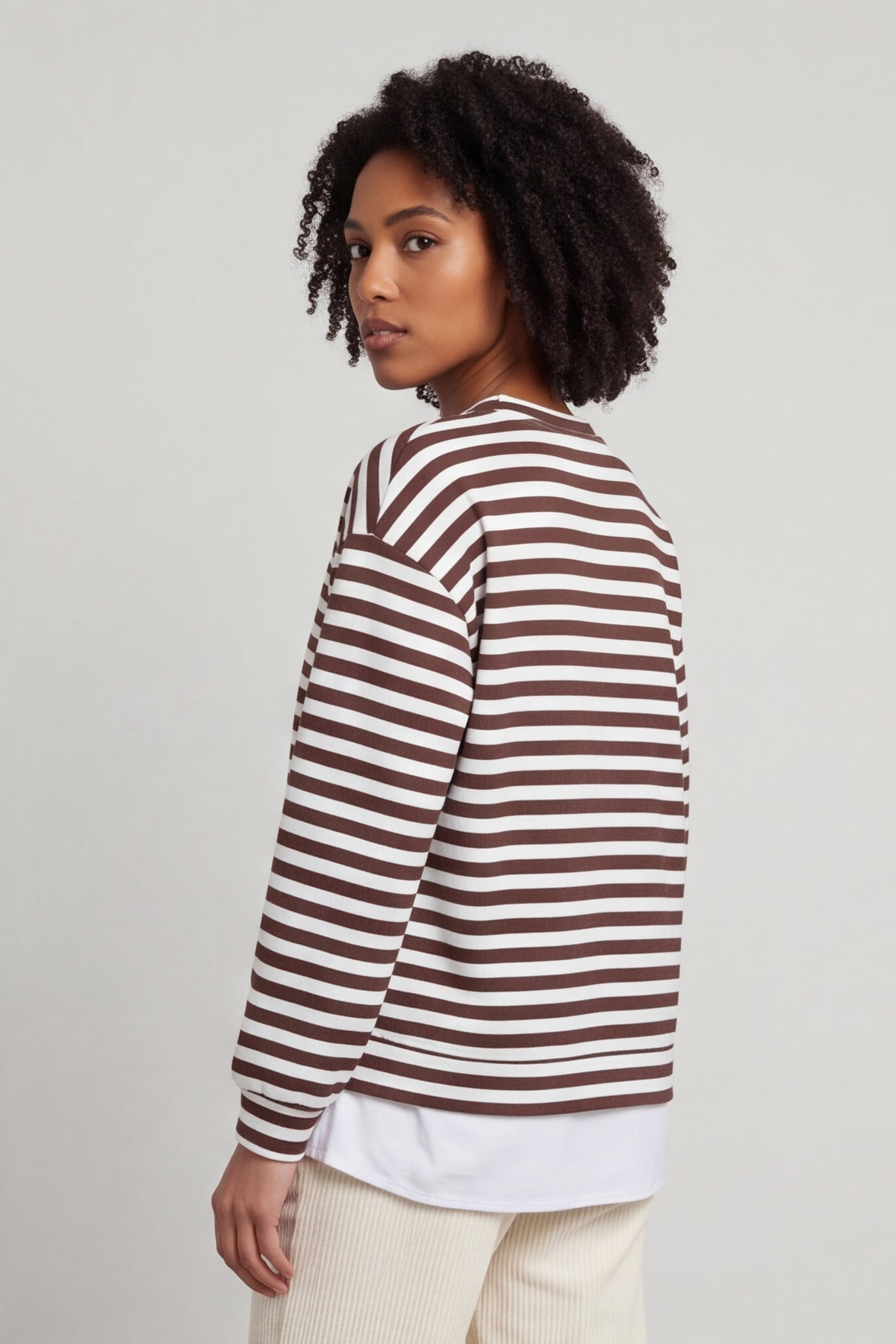 Capricia Stripe Top Cocoa – image 3 of 4