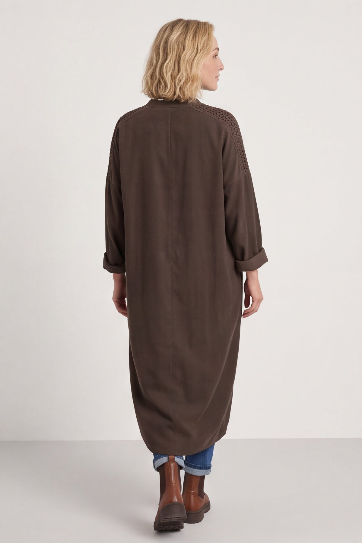 Terrie Needlecord Dress Cocoa – image 3 of 6