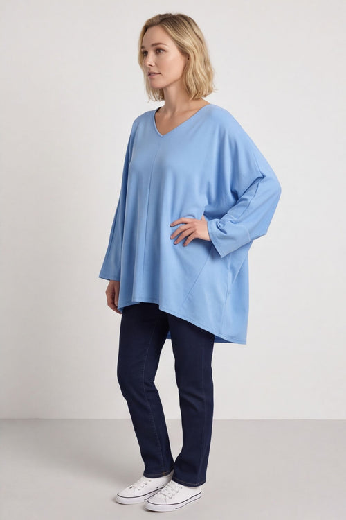 Annabelle V-Neck Cotton Top Powder Blue – image 3 of 5