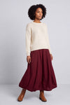 Wilfreda Puffball Cotton Skirt Wine – image 3 of 5