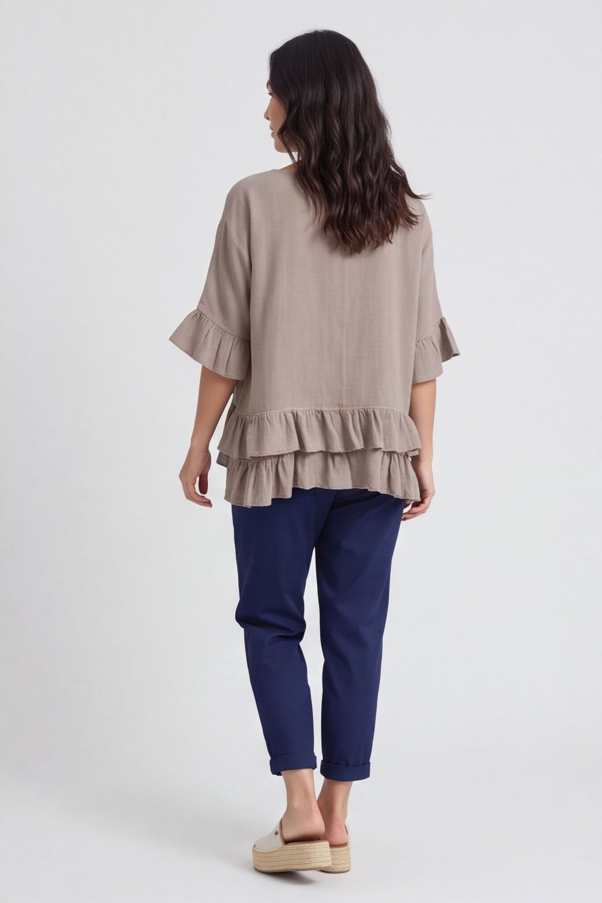 Allena Frill Top Mocha – image 3 of 6