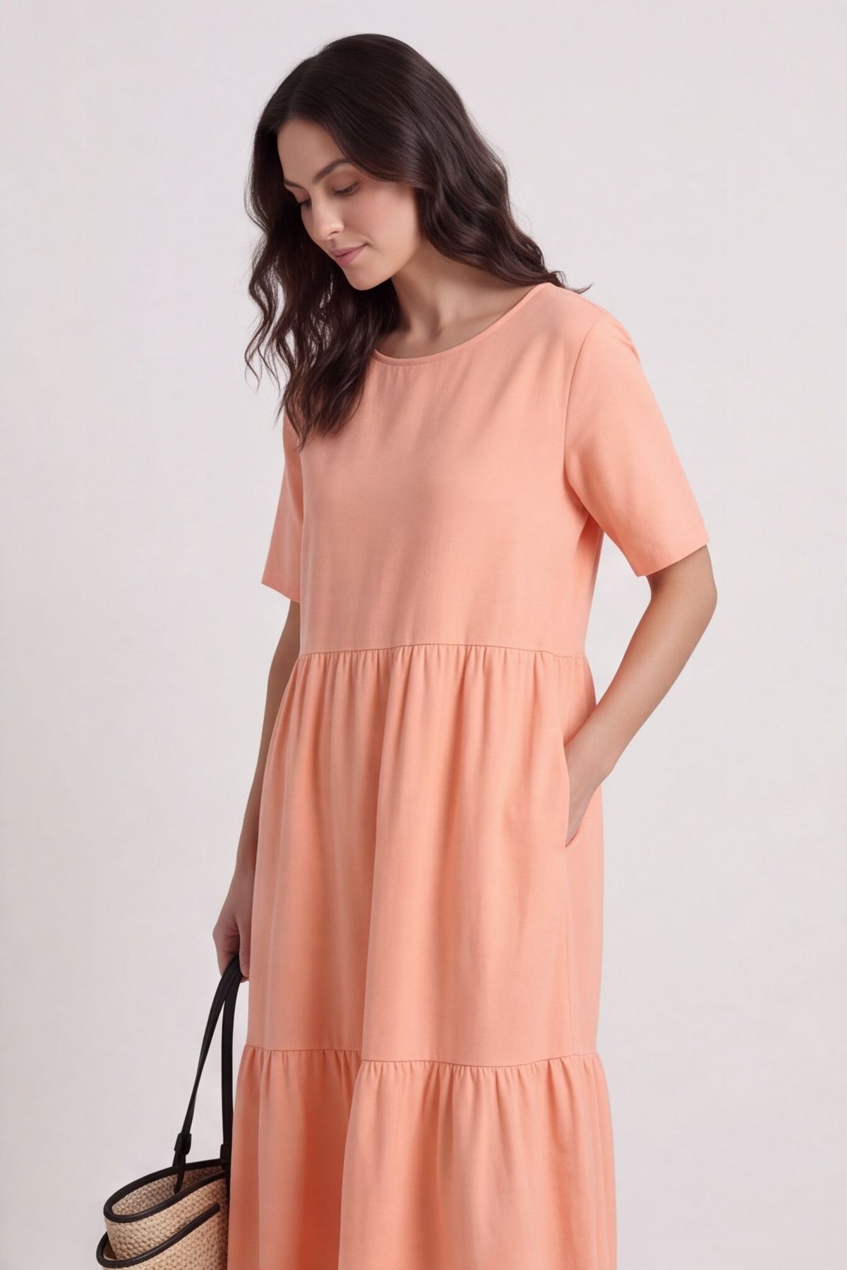 Nova Linen Dress Orange – image 3 of 6