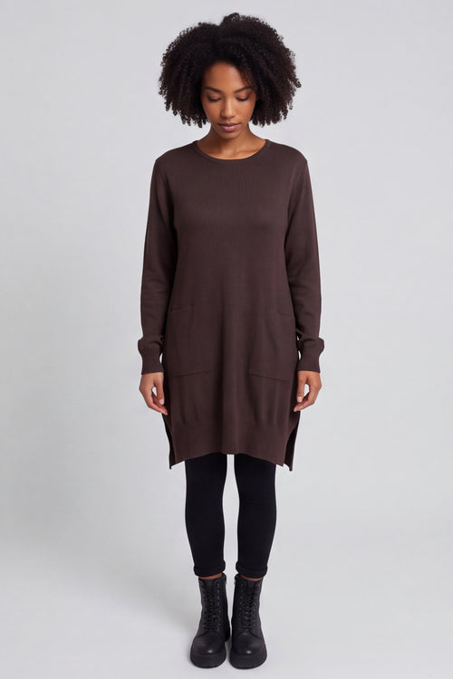 Elisa Pocket Knitted Tunic Cocoa – image 3 of 6