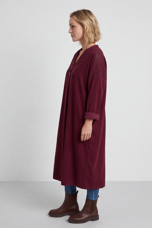 Terrie Needlecord Dress Wine - Image 4
