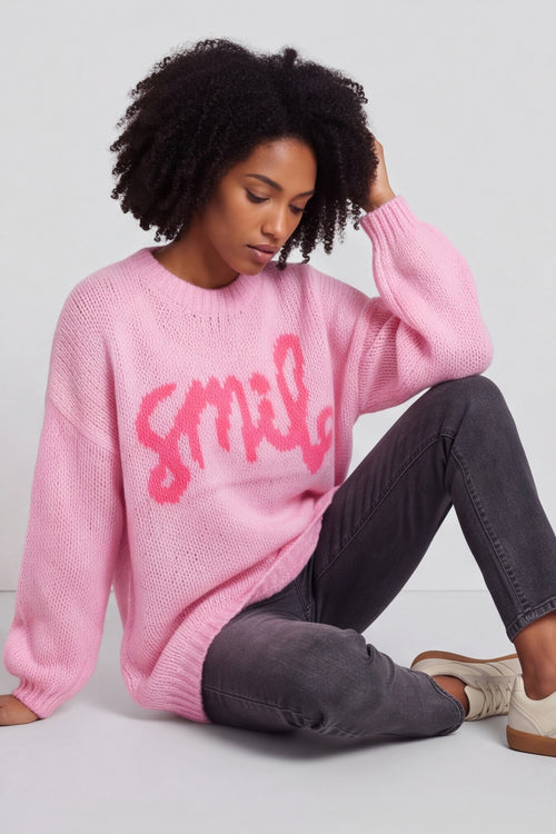 Smile Knitted Jumper Pink – image 3 of 6