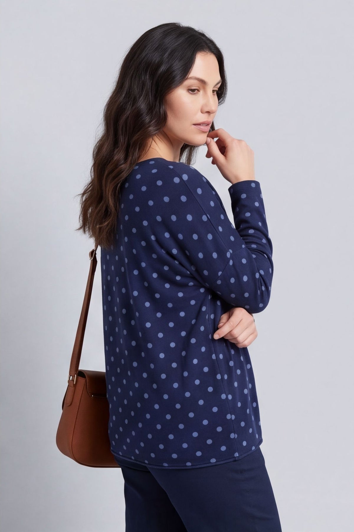 Lola Relaxed Polka Dot V-Neck Top – image 3 of 6