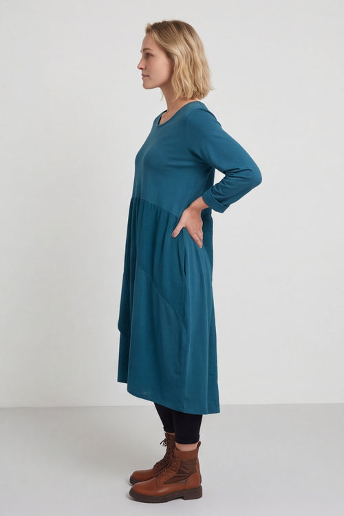 Regana Cotton Dress Teal – image 2 of 4