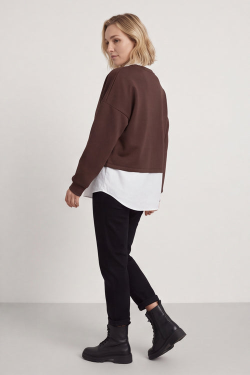 Leilani Collared Top Cocoa – image 3 of 5