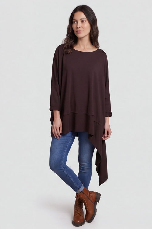 Margie Dip Side Cotton Top Cocoa – image 3 of 6