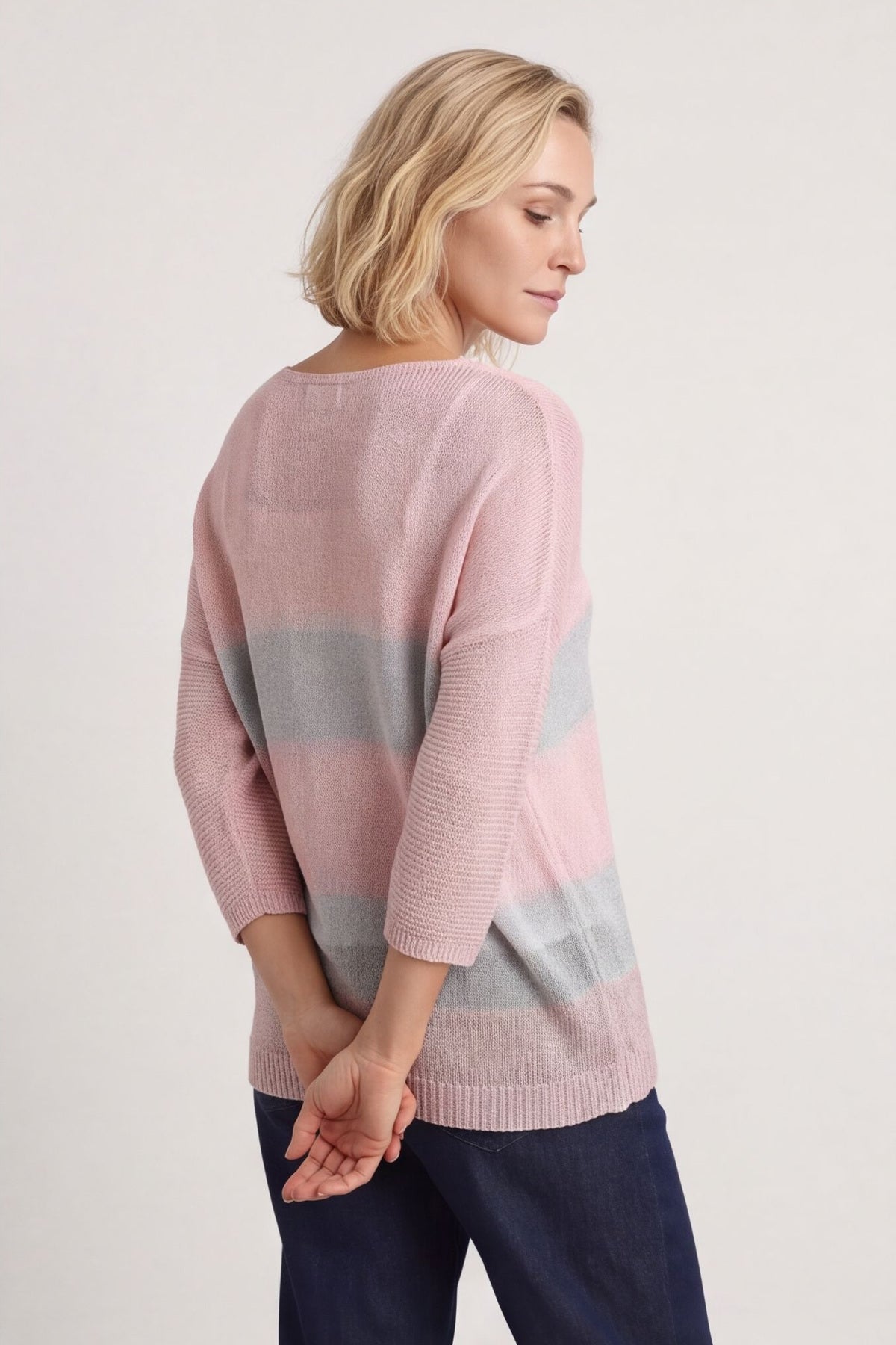 Davena Stripe Knit Top Pink – image 2 of 5
