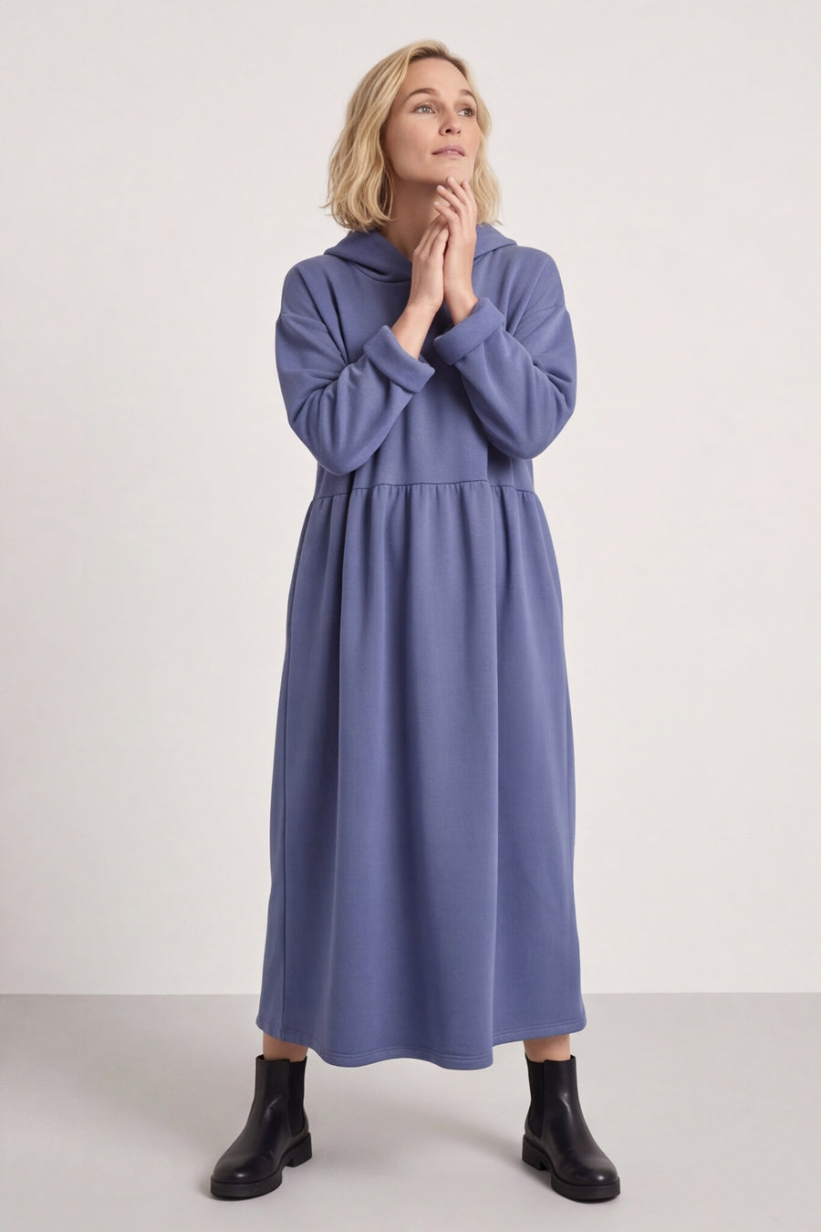 Saskia Hooded Dress Blue