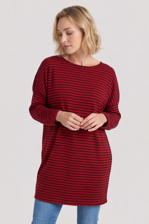 Nessie Stripe Cord Top Wine – image 3 of 6