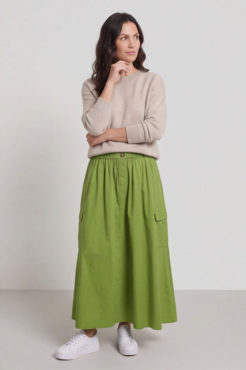 Myrna Cotton Skirt Green – image 2 of 4