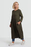 Tina Ribbed Detail Cotton Dress Khaki – image 3 of 6