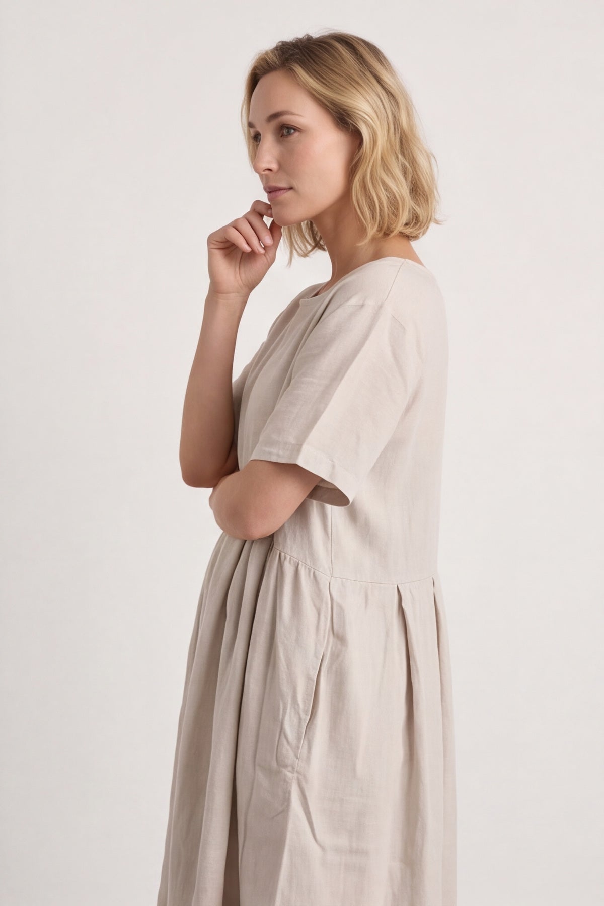 Zouch Linen Cap Sleeve Dress – image 3 of 6