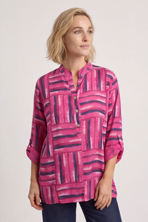 Glenna Pattern Cotton Top Fuchsia – image 2 of 5