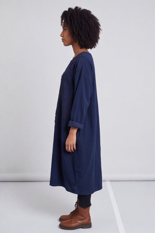 Laurie Needlecord Dress Navy – image 3 of 6
