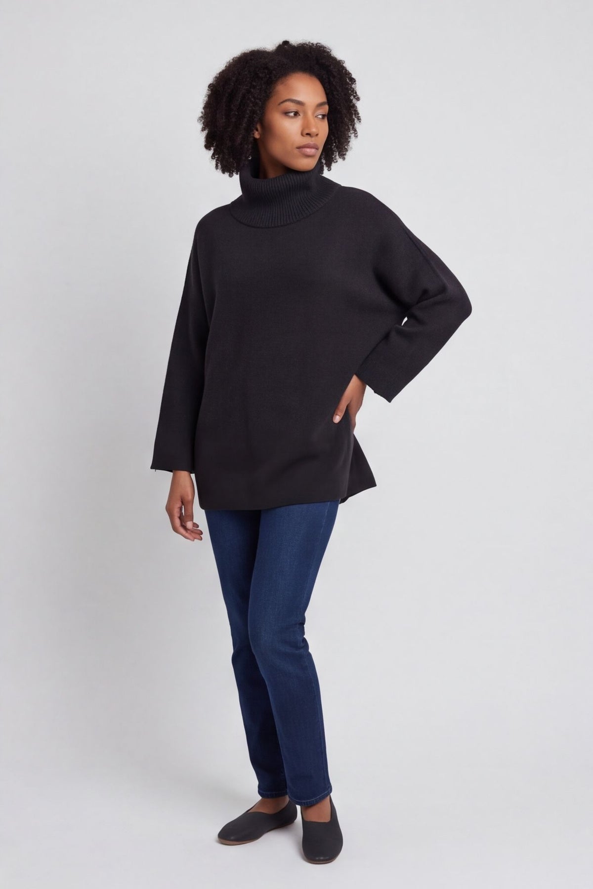 Jude Polo Neck Knitted Jumper Black – image 3 of 6