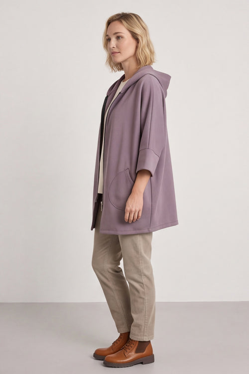 Marjorie Zip Hooded Jacket Mocha – image 3 of 6