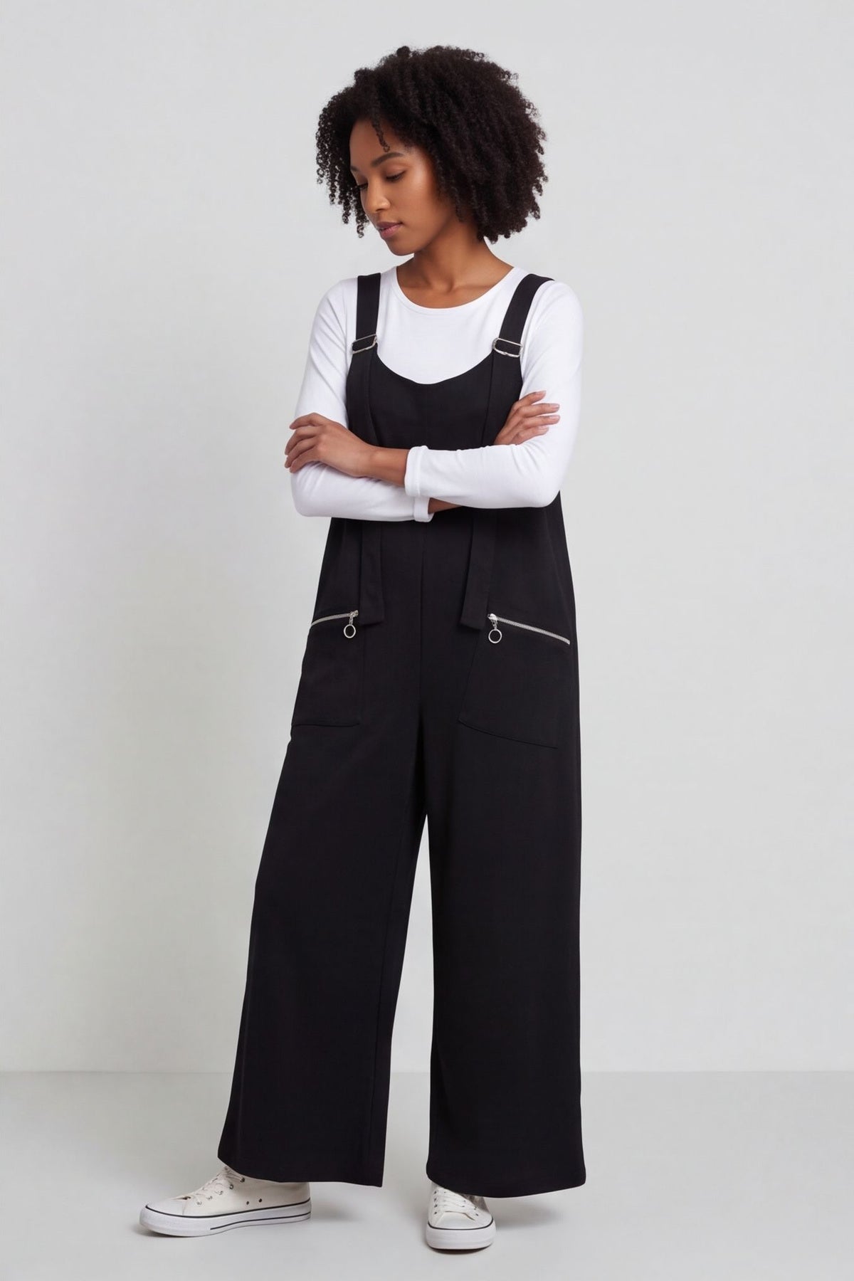 Kinley Pocket Cotton Jumpsuit Black – image 3 of 6