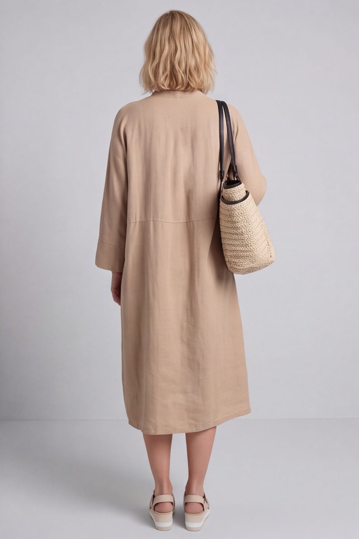 Helena Linen Dress Camel – image 3 of 5