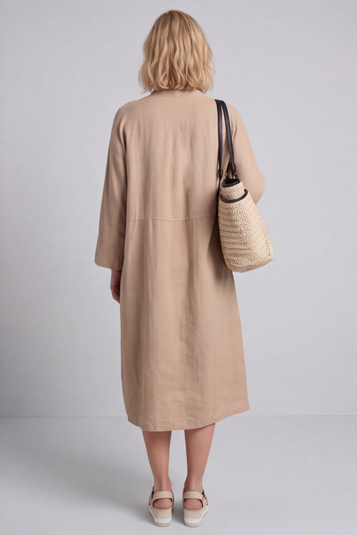 Helena Linen Dress Camel – image 3 of 5