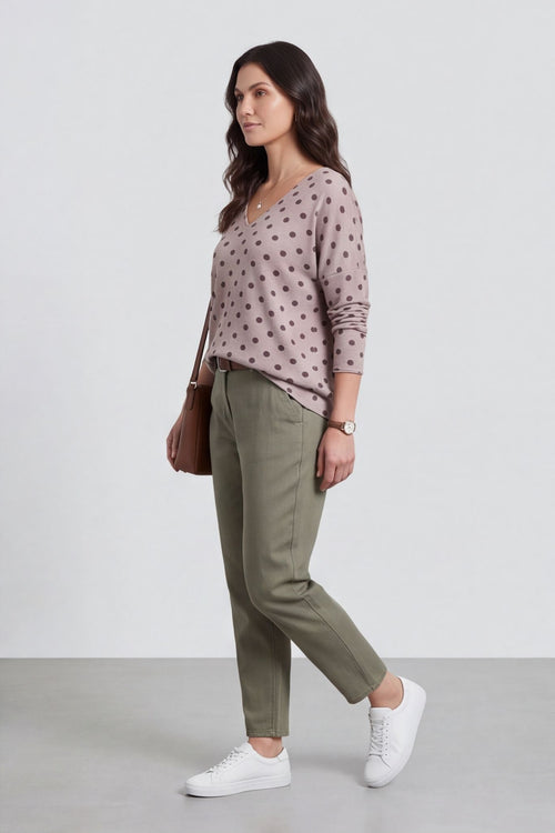 Lola Relaxed Polka Dot V-Neck Top – image 3 of 6