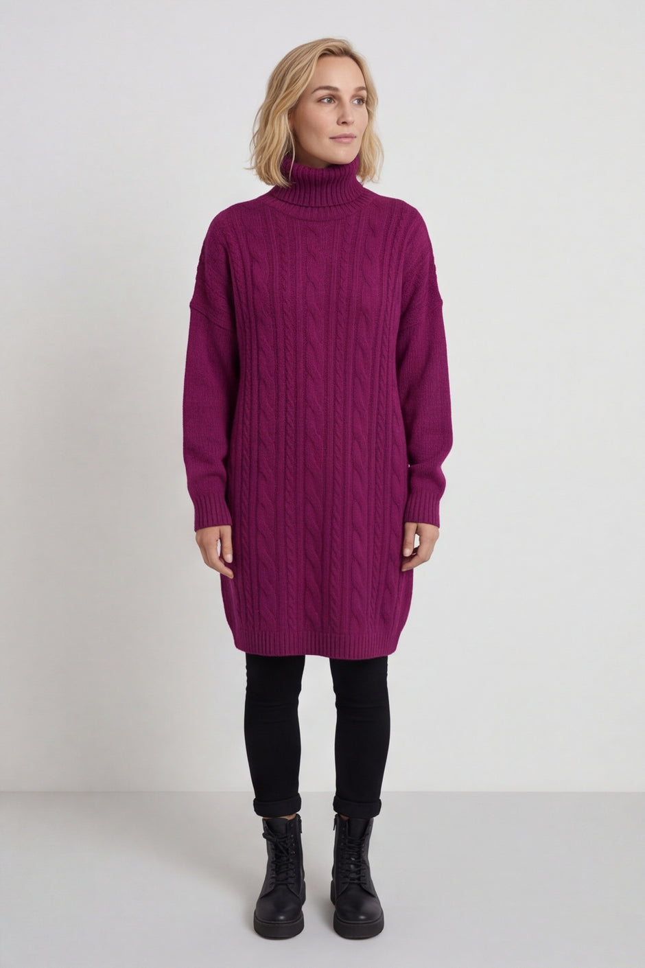 Moira Polo Knitted Jumper Berry – image 3 of 6