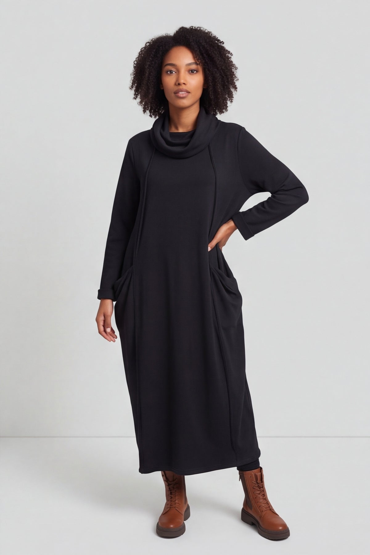 Maris Snood Cotton Dress Black – image 2 of 5