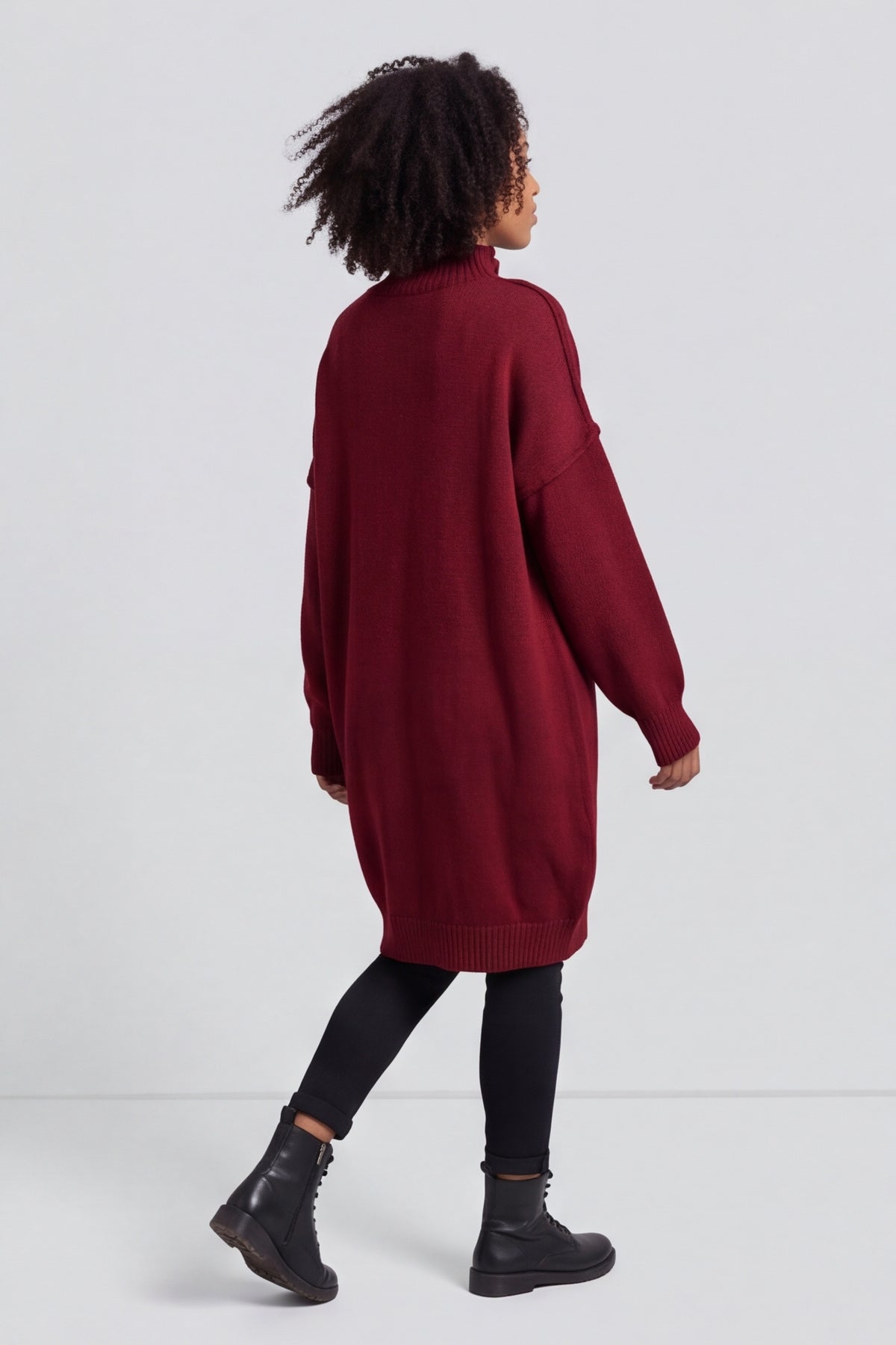 Bridie Polo Neck Knitted Tunic Wine – image 2 of 5