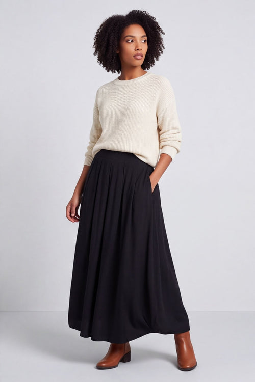 Wilfreda Puffball Cotton Skirt Black – image 3 of 6