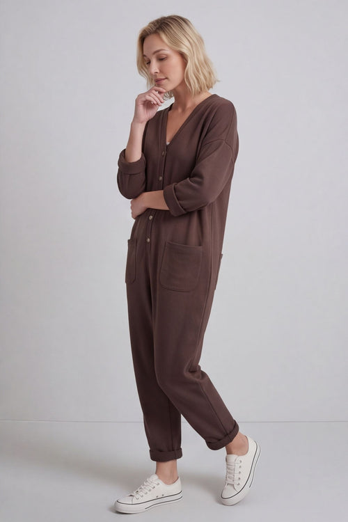 Paulton Jersey Boilersuit Cocoa – image 3 of 6