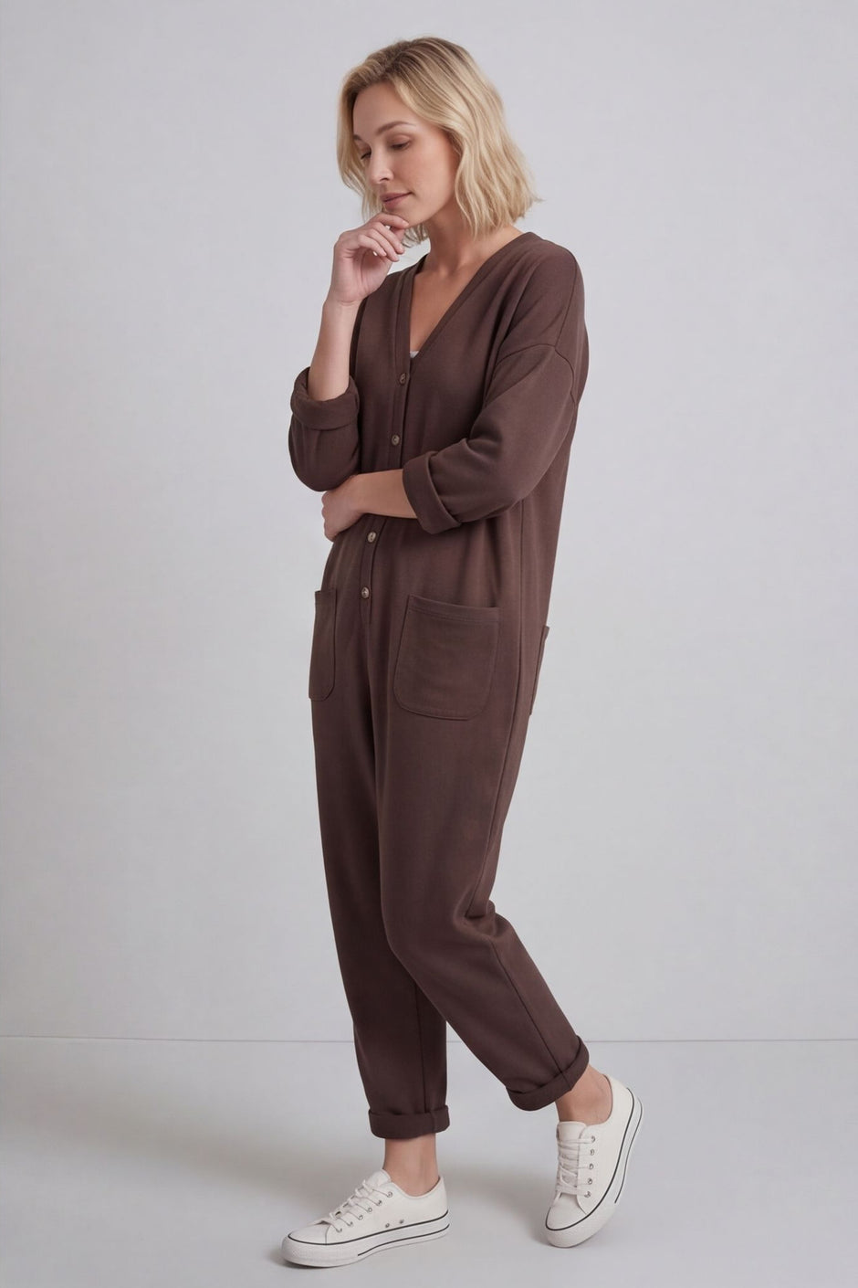 Paulton Jersey Boilersuit Cocoa – image 3 of 6
