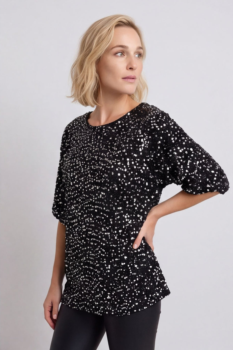 Kaylina Sequin Top Black – image 3 of 6