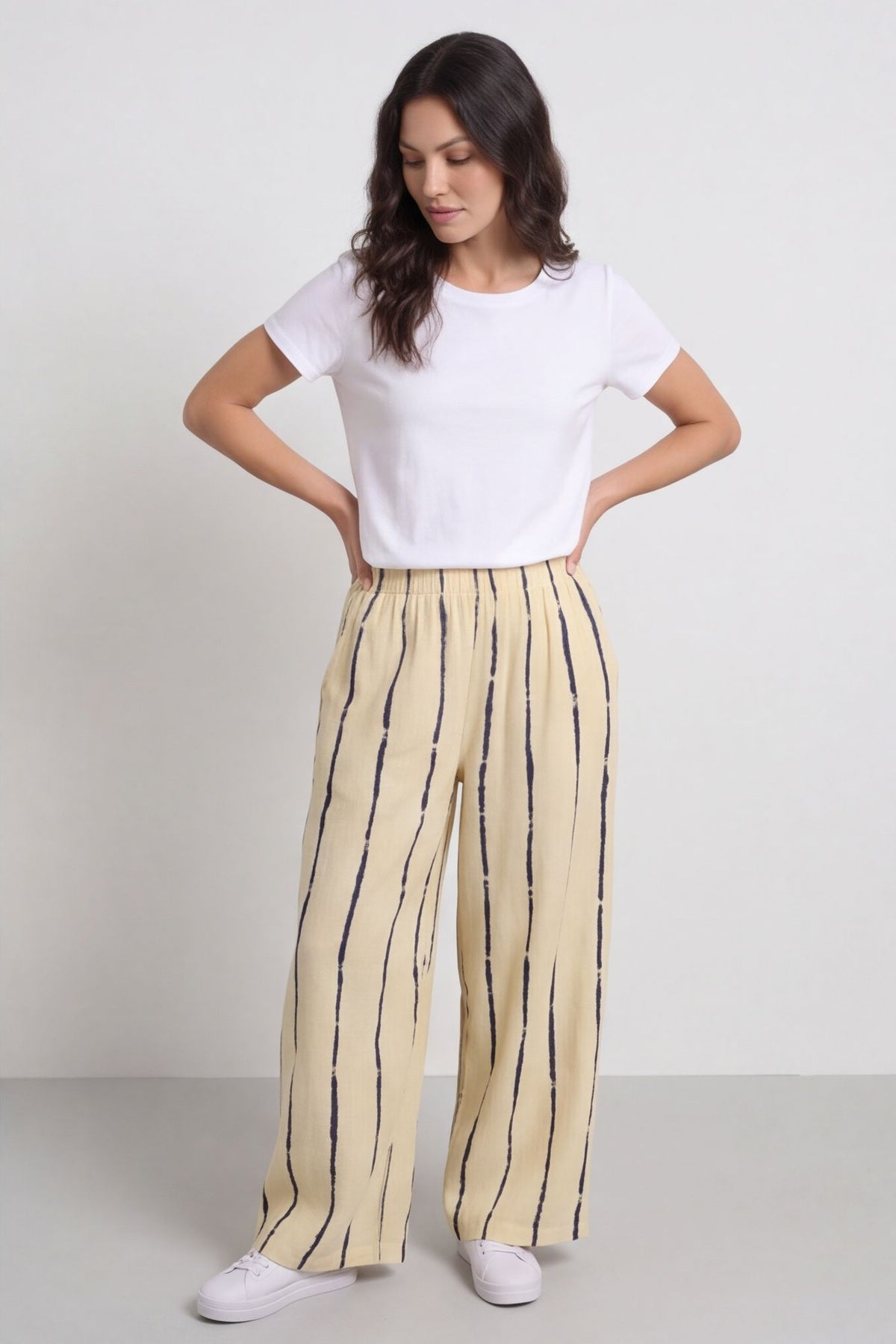Chelle Stripe Linen Trousers Yellow – image 3 of 5