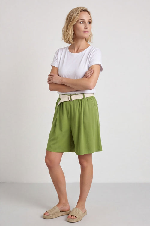 Samida Cotton Shorts Olive – image 3 of 6