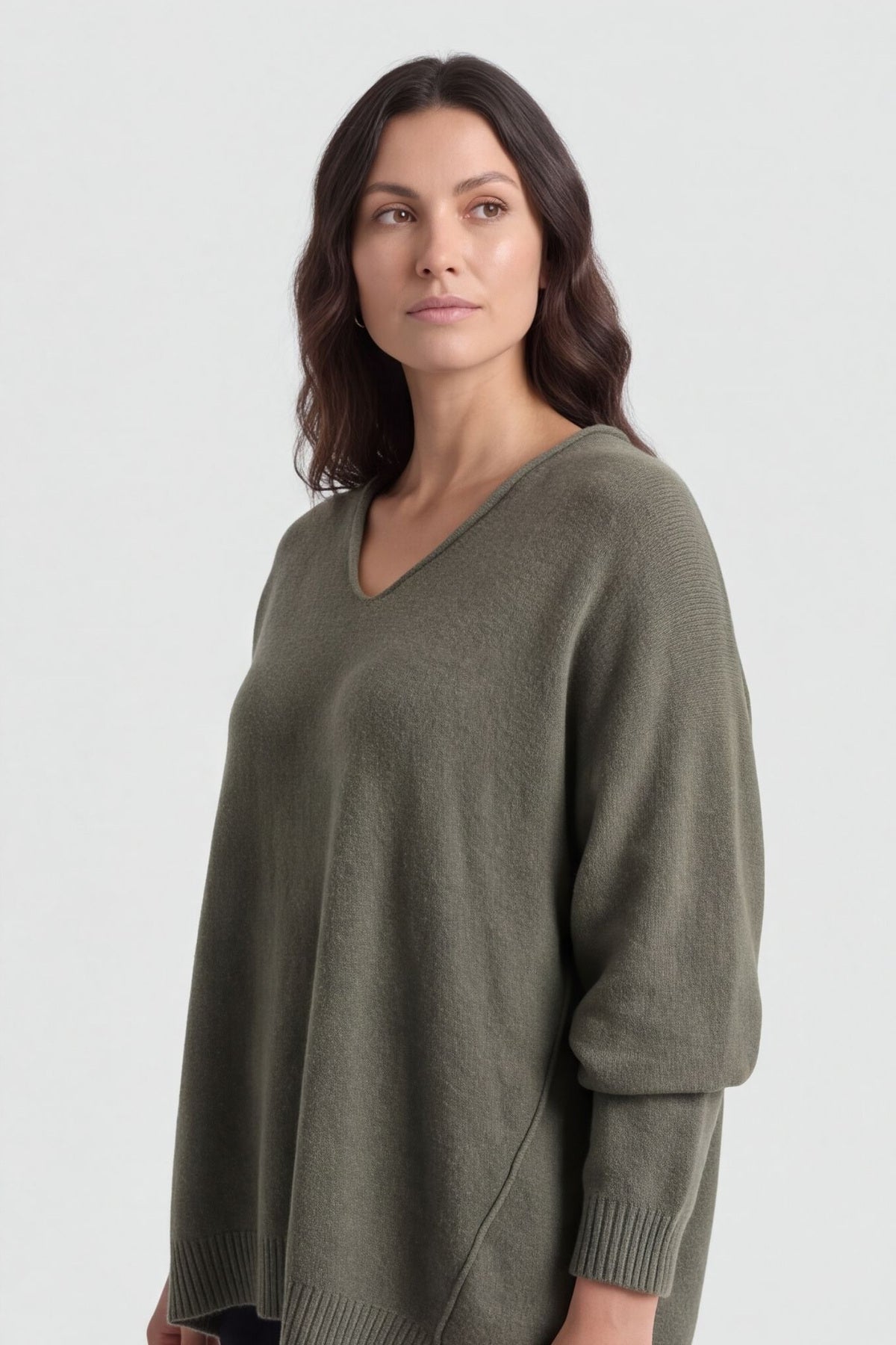 Madelyn Khaki Knitted Jumper