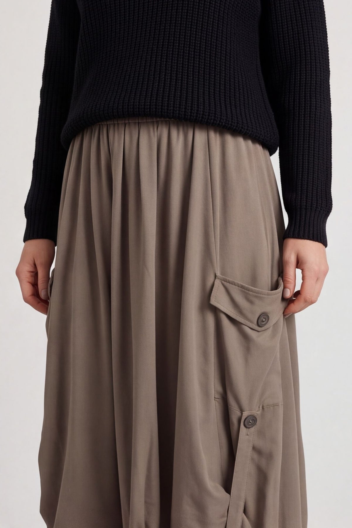 Lavone Cotton Skirt Mocha – image 3 of 5