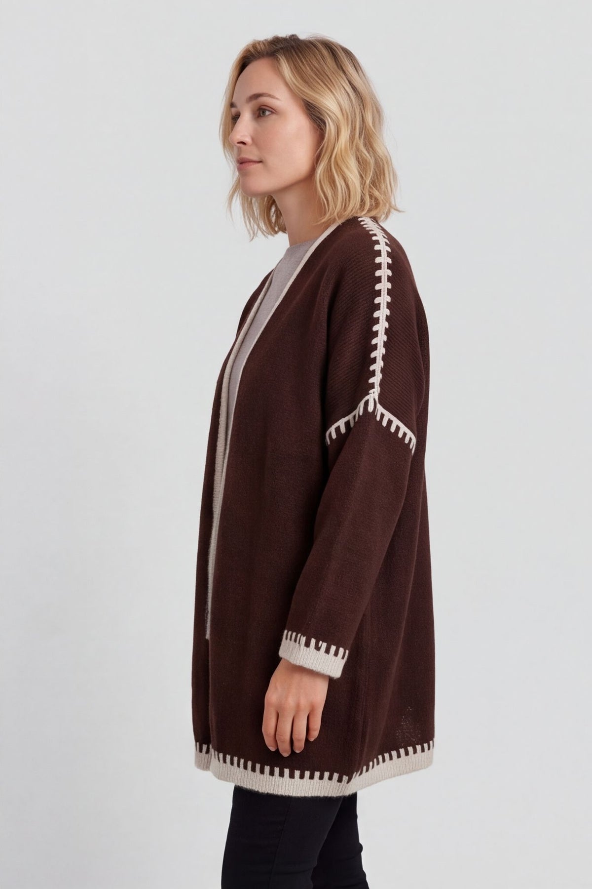 Melina Knitted Cardigan Cocoa – image 3 of 4