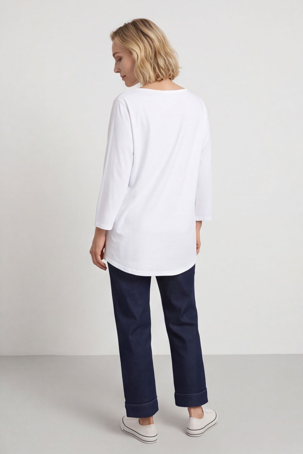 Gemma Knot Detail Cotton Top White – image 3 of 4