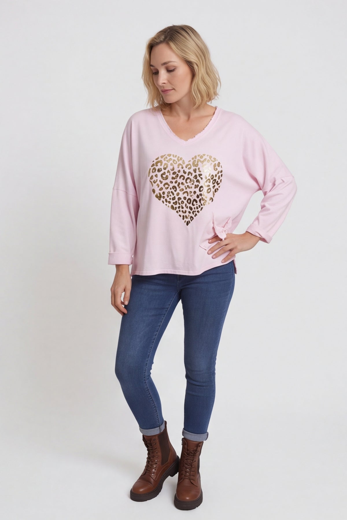 Cherie Heart Cotton Top Pink – image 3 of 5