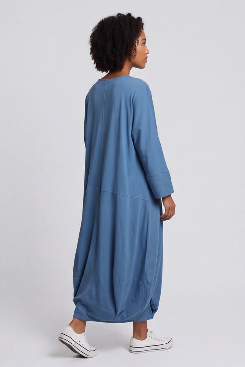 Sharon Pocket Cotton Dress Blue – image 3 of 5