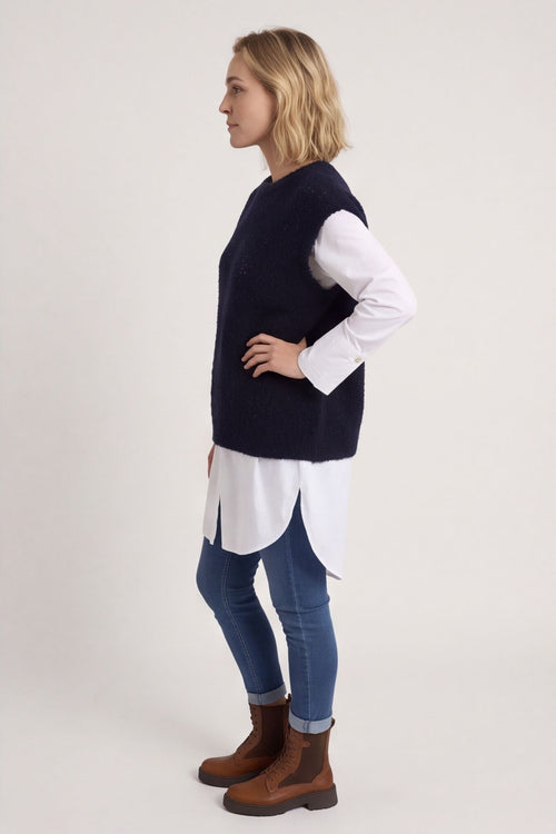 Clancy Boucle Tank Top Navy – image 2 of 5