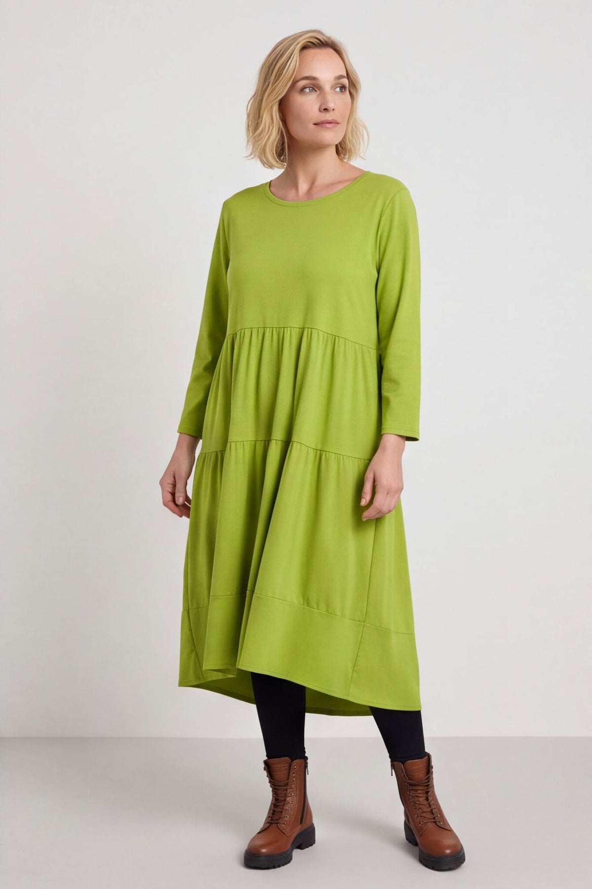 Callady Tiered Cotton Dress Green – image 3 of 3